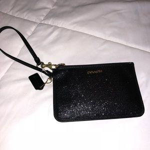 Black Glitter Coach Wristlet